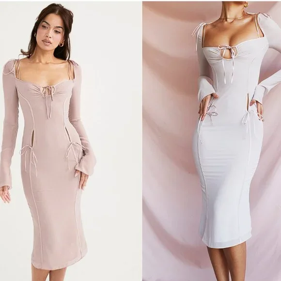 HOUSE OF CB 'Ophelia' Crystal Cutout Midi Dress NWOT - Picture 7 of 13